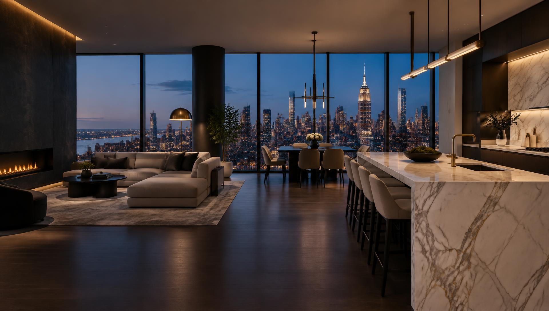 Pristine luxury Manhattan apartment with protected marble and hardwood finishes